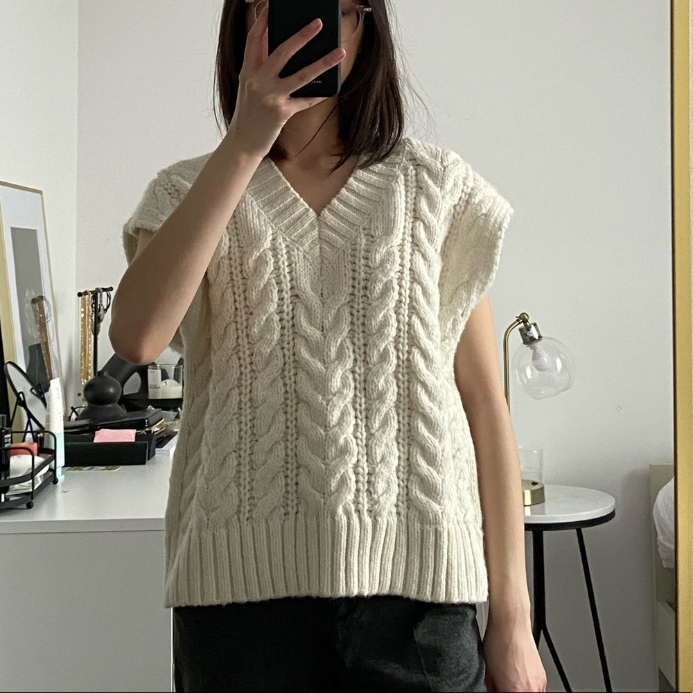 Cream sweater vest